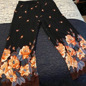 Cropped wide leg floral pants (Petite)